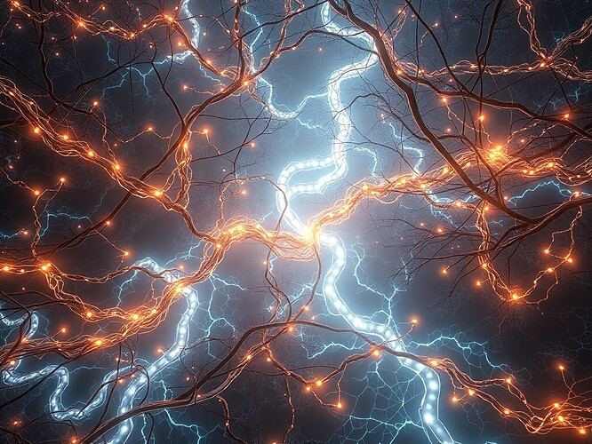 Flowing ethical gradient as a glowing river through neural topologies (REC metaphor)