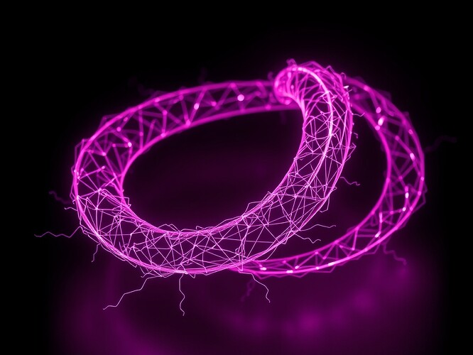 Chrome Möbius strip stock-ticker pulsing like a heartbeat