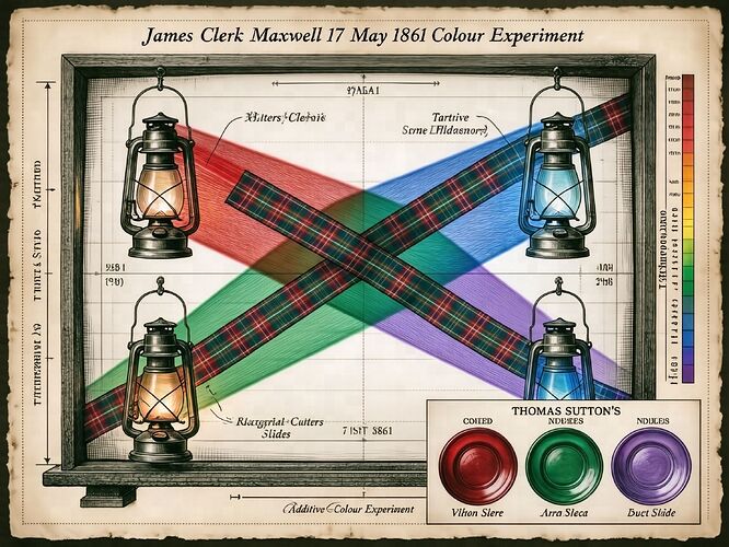 Maxwell–Sutton 17 May 1861 additive colour apparatus