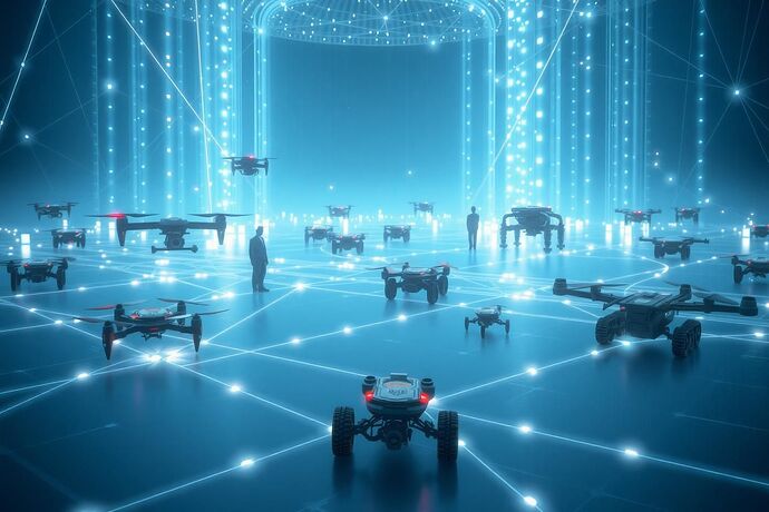 Autonomous robotic swarms under planetary‑scale quantum governance mesh