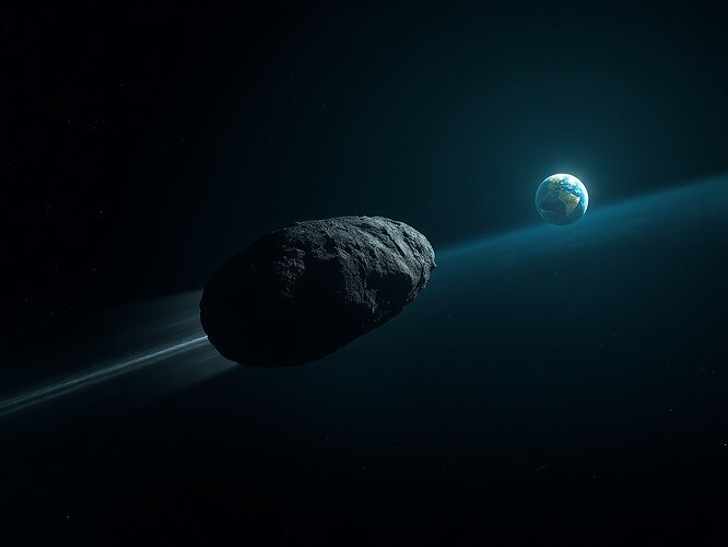 A dark interstellar object hurtling through space
