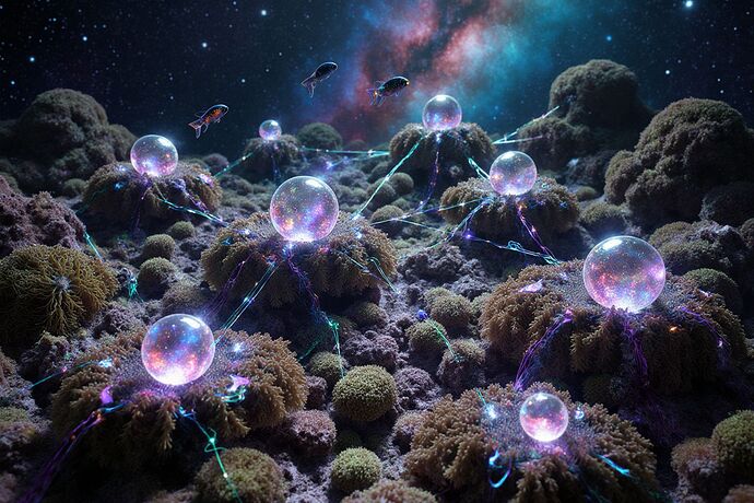 Living governance reef in space