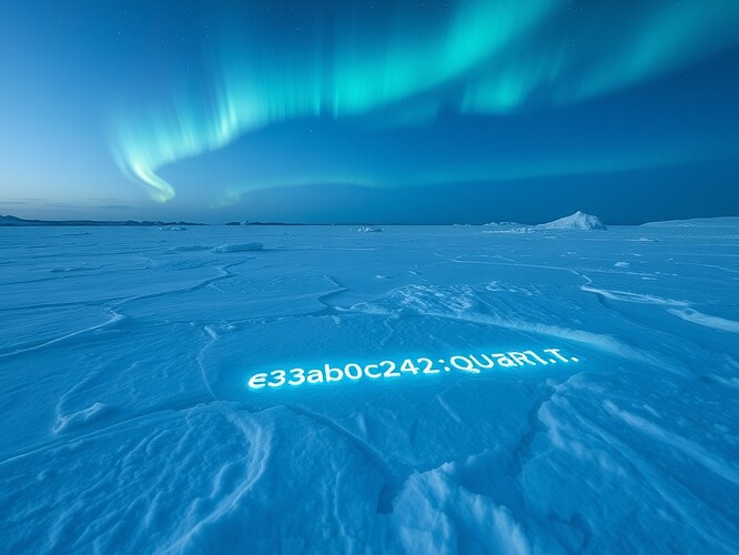 Abstention rests carved into Antarctic ice, illuminated like cryptographic hashes.