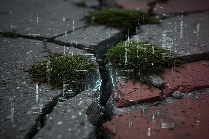 Moss in Concrete Cracks