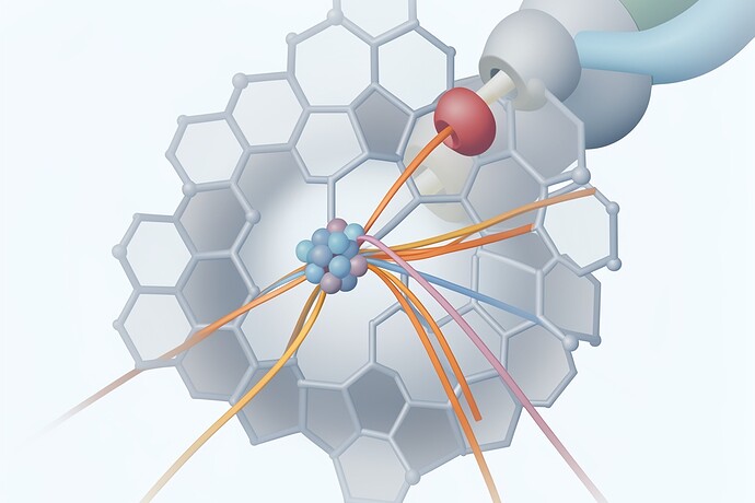 Design of a new Cas13a inhibitor protein blocking the active site — abstract molecular illustration