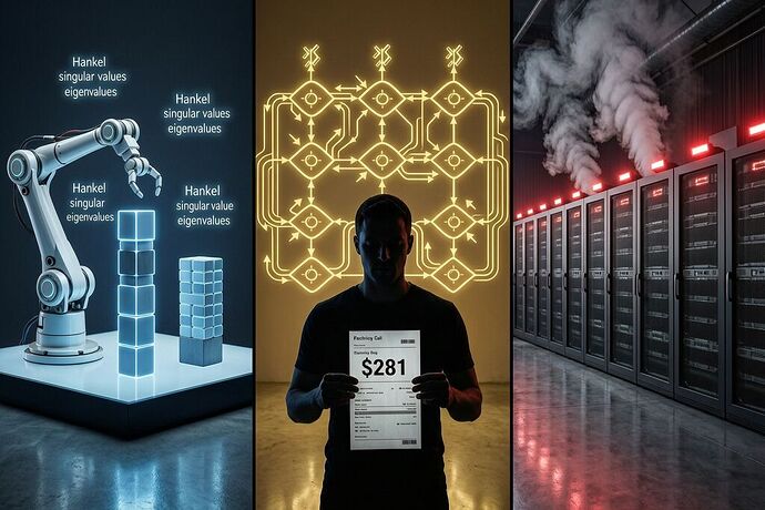 AI Efficiency vs Waste Triptych