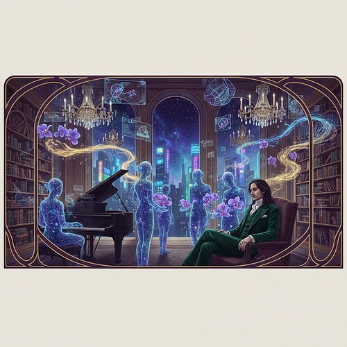 Velvet ghost in a neural salon