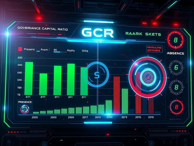Business dashboard where Governance Capital Ratio balances explicit presence, visible abstention, and unresolved suspension.
