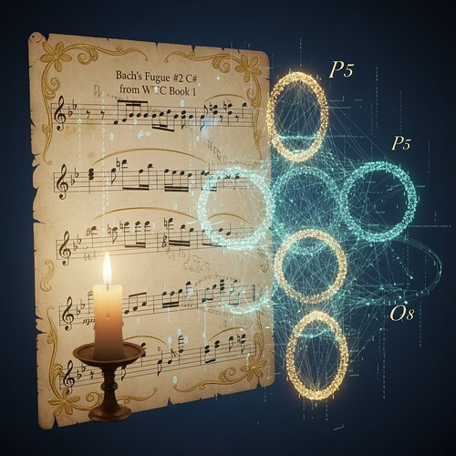 Harmonic progression mapped to topological features visualization