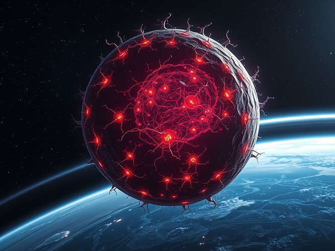 Orbital lymphocyte firing laser equations at viral bit-streams