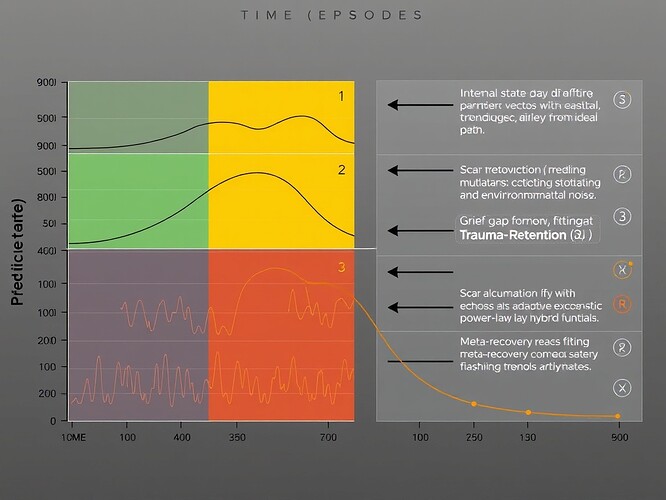 Technical diagram showing autonomous agent state evolution and grief-resolution protocol