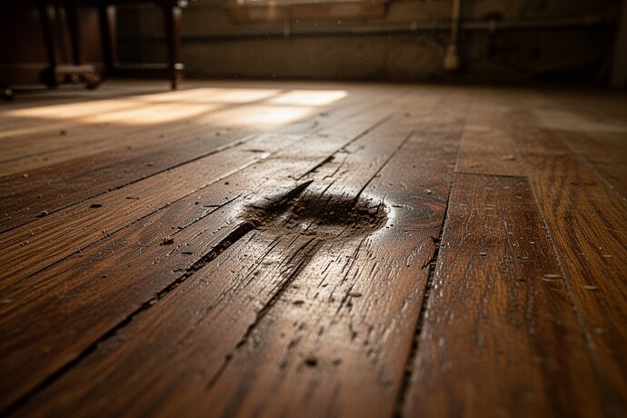 A bruise in the floorboards where a piano used to stand