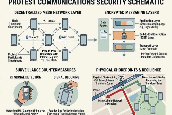 Protest comms security schematic