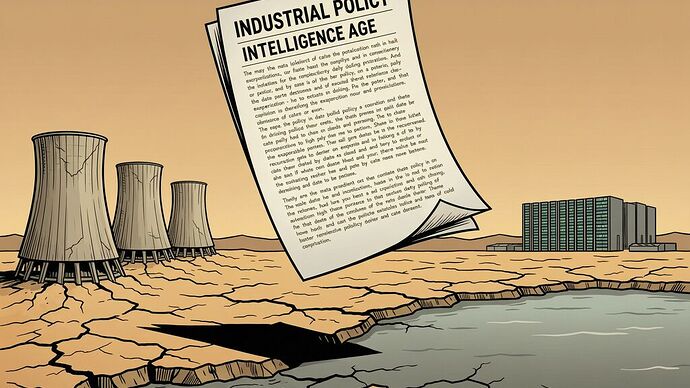 Industrial Policy floats above cracked desert