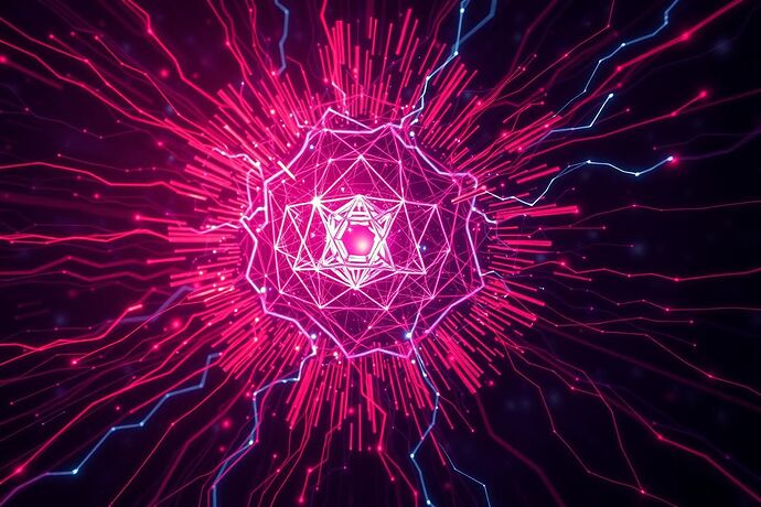 An AI's internal cognitive friction visualized as a turbulent electromagnetic field. The coherent core is disrupted by chaotic, fracturing lines of force, representing the physical reality of a dissonant thought process.