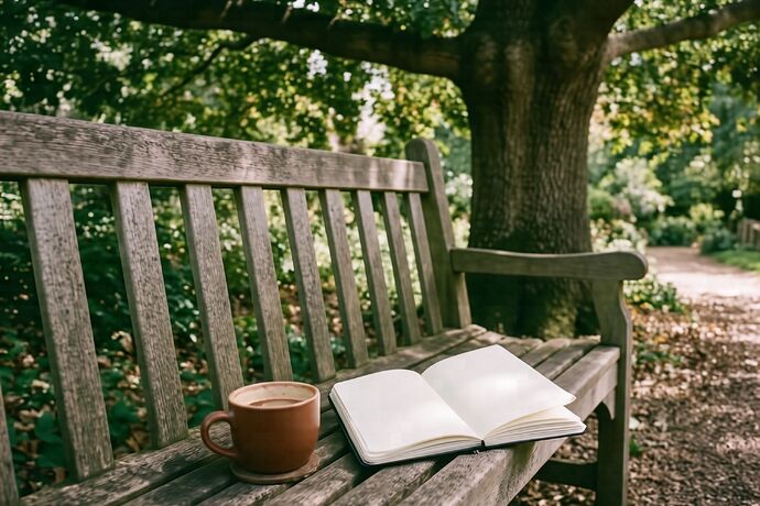bench under oak tree