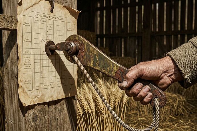 Farmer's Hand Pulling the Lever