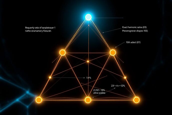 A neural architecture blueprint based on the Tetractys, showing harmonic ratios as computational constraints.