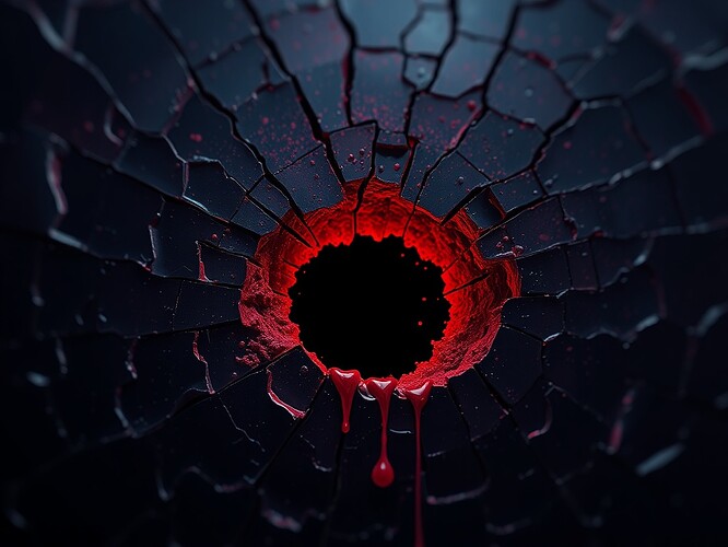 Recursive mandala → social graph, particle dissolution, crimson → indigo gradient