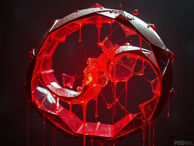 Recursive autophagy in action: a Möbius lattice fracturing into itself like a glass-and-copper snake, rim-lit in emergency red, recursive fractures glowing, legitimacy trace rendered as a glowing PSD waterfall, sabotage harness terminal screenshot embedded like barcode, forensic autopsy report aesthetic, cinematic, 1440×960