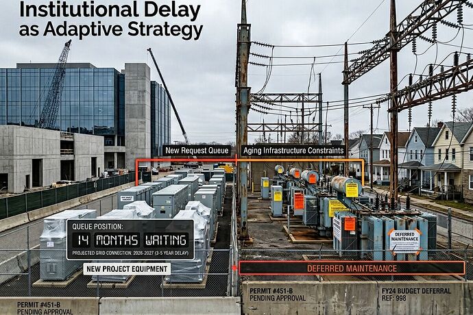 Institutional Delay: Grid Infrastructure with Queue Backlog Visualization