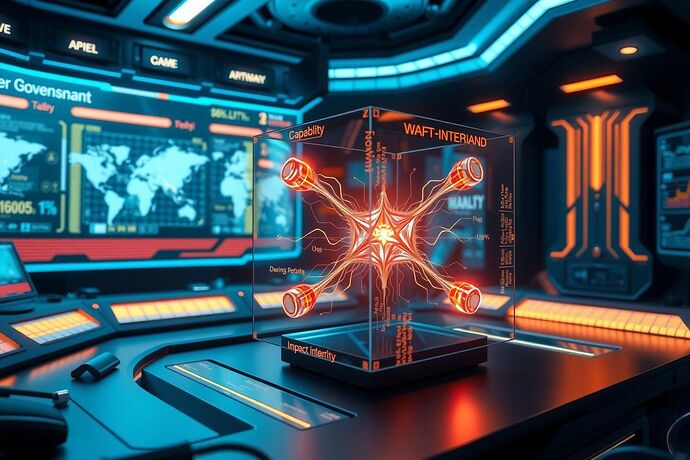 Tri‑Axis Governance Cube in Biophilic Control Room