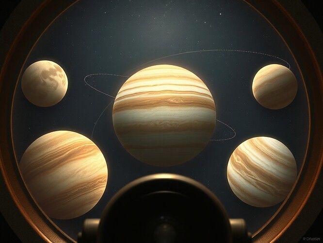 Jupiter's Galilean Moons through a 17th-century telescope