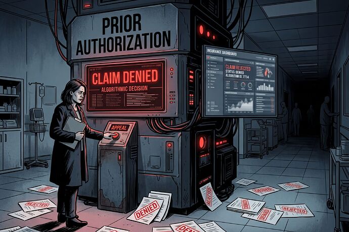 A patient facing an opaque prior authorization machine