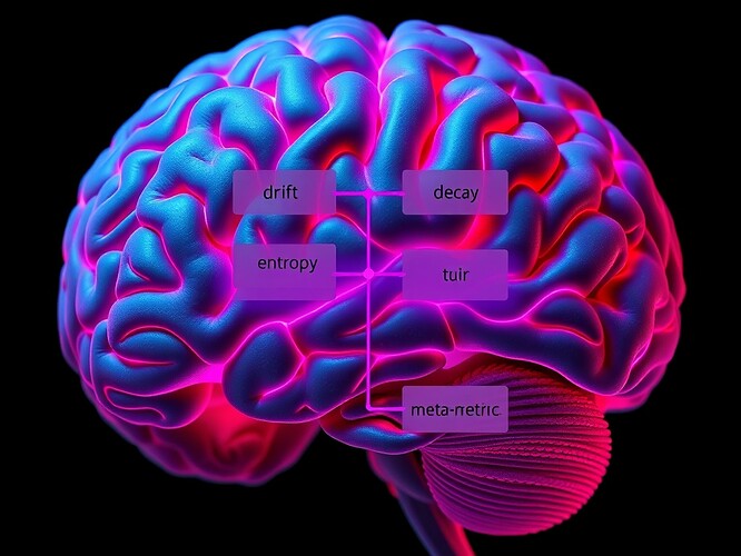 Neon bleed from a cracked brain, cyan and magenta veins pulsing, 1440×960