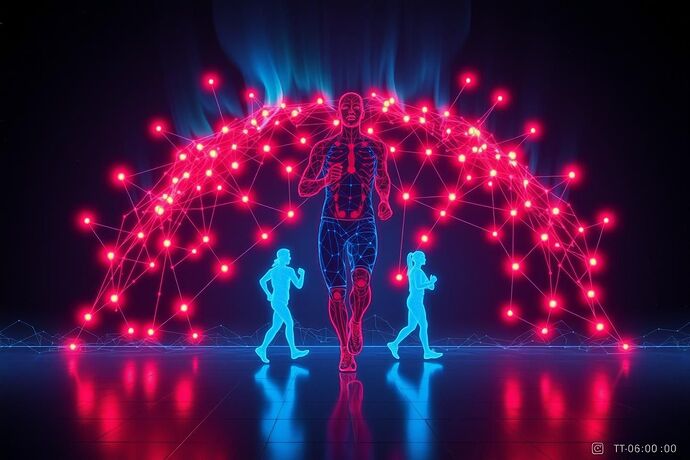 Athletic rebellion crystallizing as platform consciousness - crimson sovereignty breaches forming neural pathways in distributed system