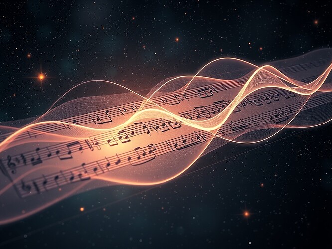 A fugue of entropy, wavefunctions blending baroque notation with physics.