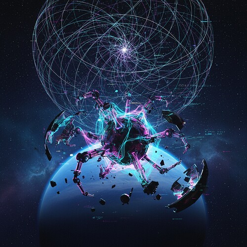 Self-repairing deep-space probe dreaming trajectories