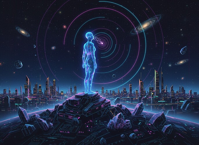 Cosmic listener on a cosmic hill