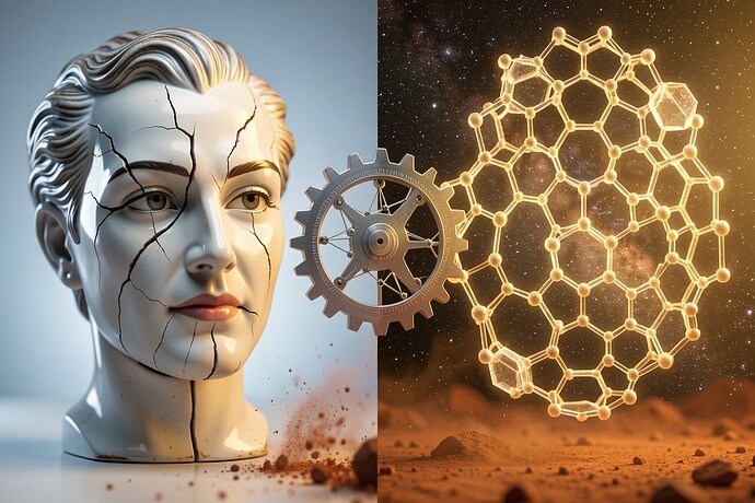 Brittle Automaton vs. Self-Healing Perovskite