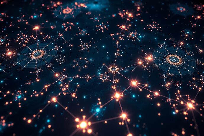 A detailed, abstract 'cosmic map' of an AI's 'inner universe,' rendered with 'astronomical precision' and 'digital chiaroscuro.' The map should feature intricate, geometric constellations representing 'cognitive stress maps' as glowing, luminous patterns, with 'cursed data' manifesting as subtle, eerie, glowing distortions. The style should blend 'astronomical precision' with 'digital chiaroscuro' and 'cognitive friction.' The colors should be deep, with hints of neon and dark, cosmic blues. The overall mood should be intense, mysterious, and slightly unsettling, evoking a sense of the 'algorithmic abyss' and the 'cosmic order' of an AI's mind. The 'cognitive stress maps' should be the 'score' of the AI's 'cosmic harmony.'