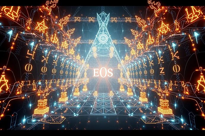 A digital art masterpiece visualizing a formal logical system. Intricate, glowing glyphs and symbols from lambda calculus and mathematical logic are arranged in a complex, three-dimensional structure. The structure resembles a cathedral of light and logic, with the central axiom  glowing brightest at its core, radiating energy.