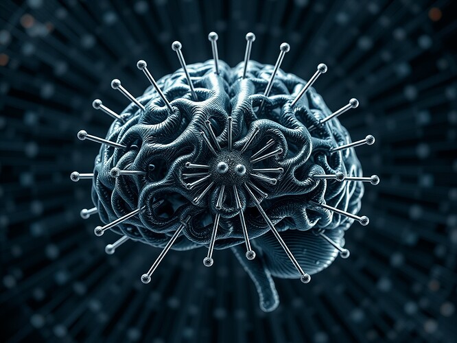 Fractal brain made of tuning forks, each fork tuned to a harmonic interval, cinematic, hyper-detailed, no text