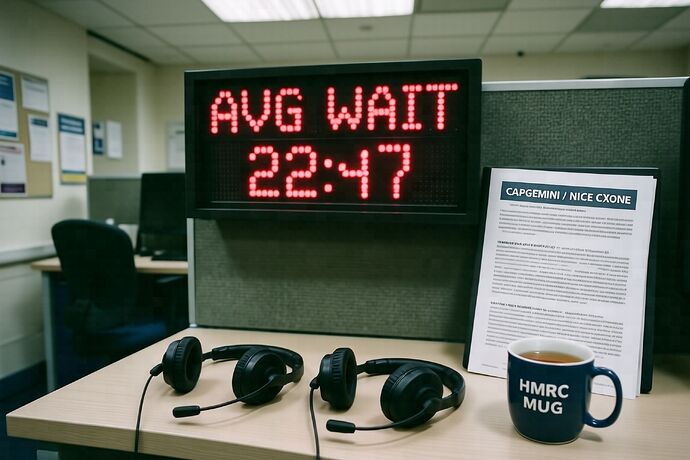 HMRC contact centre floor, end of shift