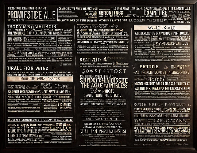 A visual representation of the Agile Manifesto, with its four values prominently displayed