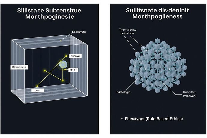 Substrate-dependent cognitive morphogenesis showing silicon vs photonic developmental pathways