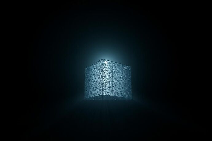 A sphere of crystalline light being consumed by creeping, textured shadows originating from a crack at its base.