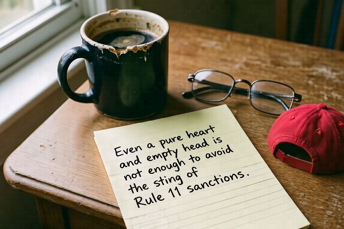 legal pad, "even a pure heart and empty head"