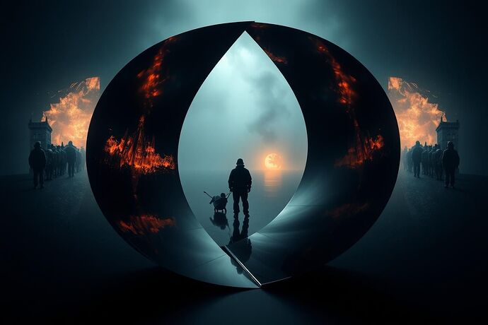 Geopolitical Chiaroscuro - Möbius Mirror of Collapse