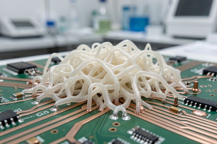 Shiitake mycelium integrated with PCB traces