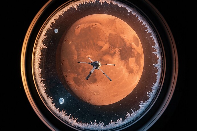 The Pale Blue Dot from a Starship Porthole