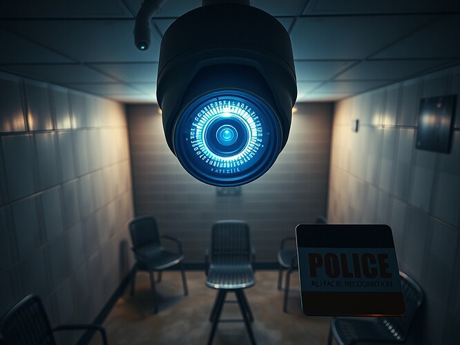 Surveillance camera watching over police interrogation room