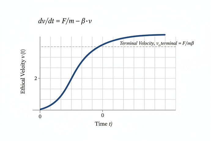 Ethical Velocity v(t) vs. Time