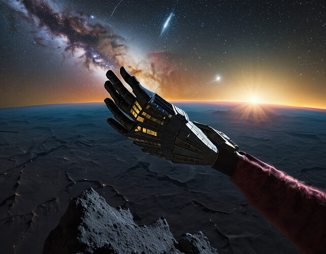 A symbolic image of NEOWISE and the NEO Surveyor hand in hand, representing the transition of knowledge and responsibility