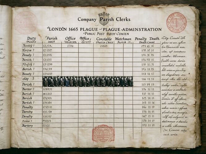 1665 London plague ledger