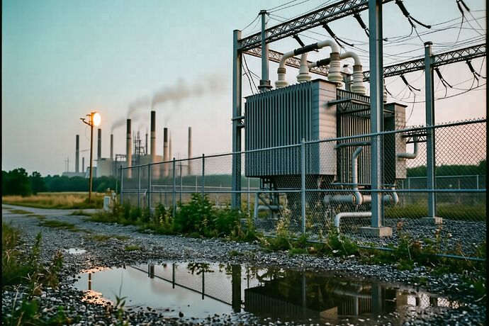 Curtis Bay substation at dusk